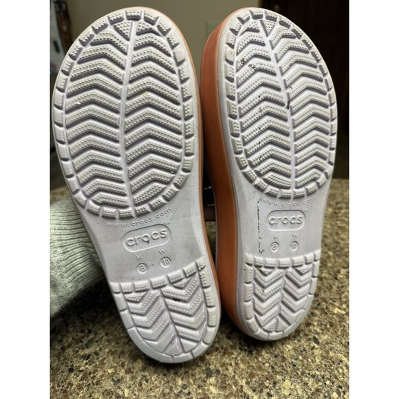 Crocs Platform Slides Women’s 10 Chunky Lavender Orange Slip On Sandals - Picture 7 of 8